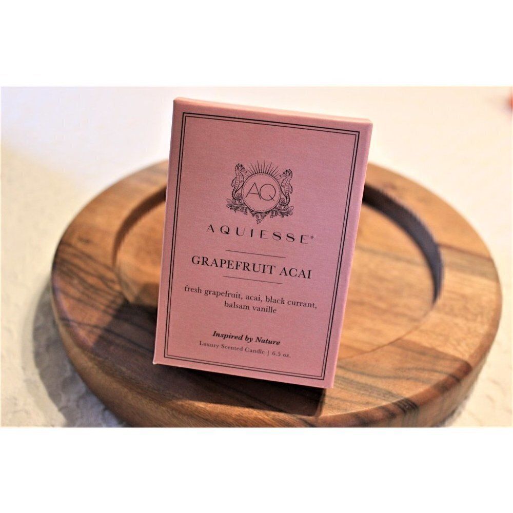 𝅺new Aquiesse GRAPEFRUIT ACAI 6.5 oz Luxury Scented Candle